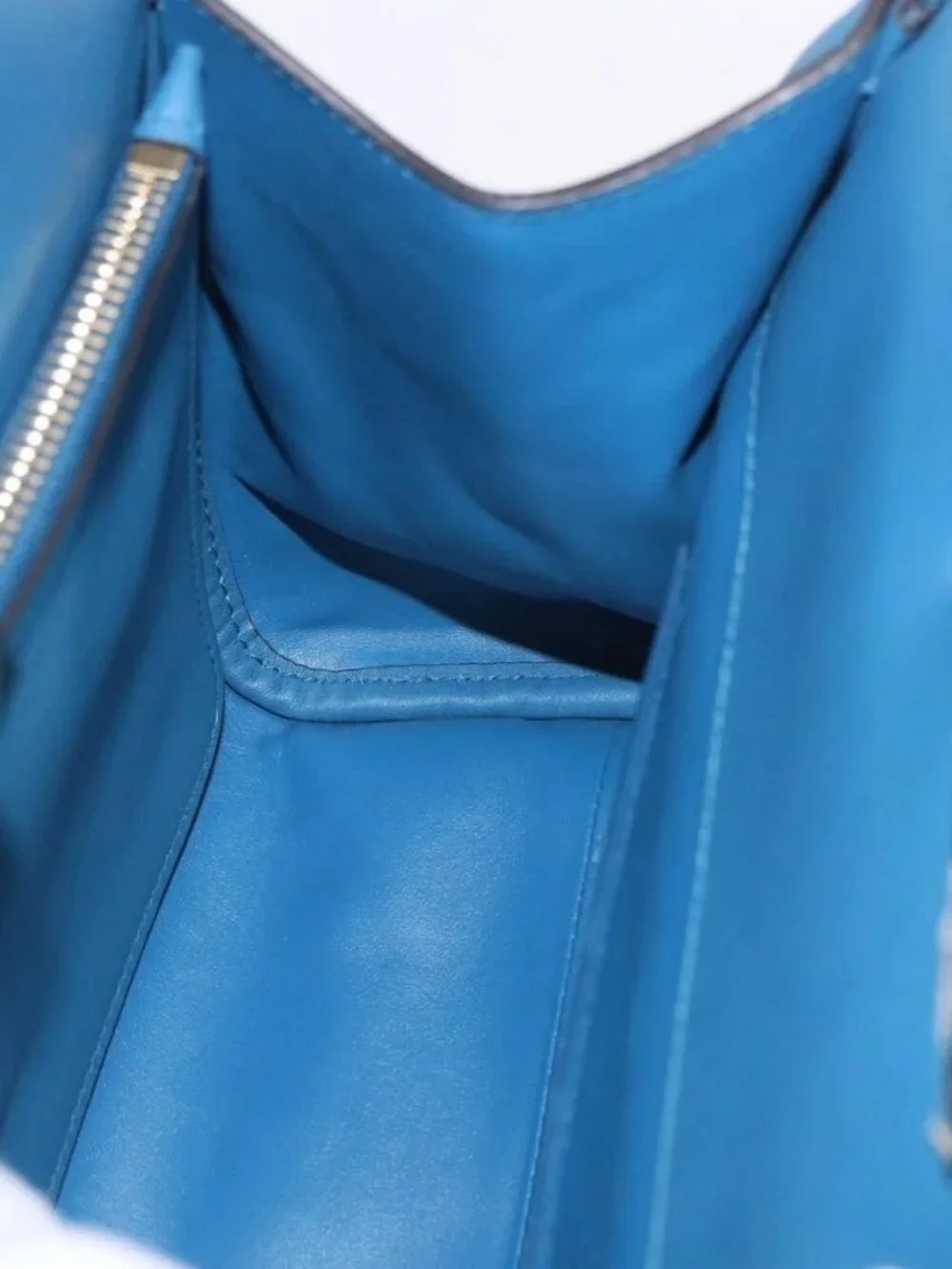 Salvatore Ferragamo Gancini Studio bag Bag Leather 2way Blue Gold Auth ka4871V